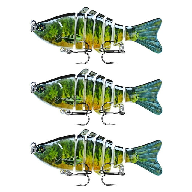 Lot de 3 Leurres de Pêche Eau Salée Appâts Réutilisables avec Perle Attraction Extérieure Swimbaits Artificiels Crankbait 10cm Type 4
