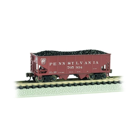 Bachmann 19558 N Scale USRA 55-Ton 2-Bay Open Hopper with Load - Ready to Run -- Pennsylvania Railroad #705934 (Tuscan)