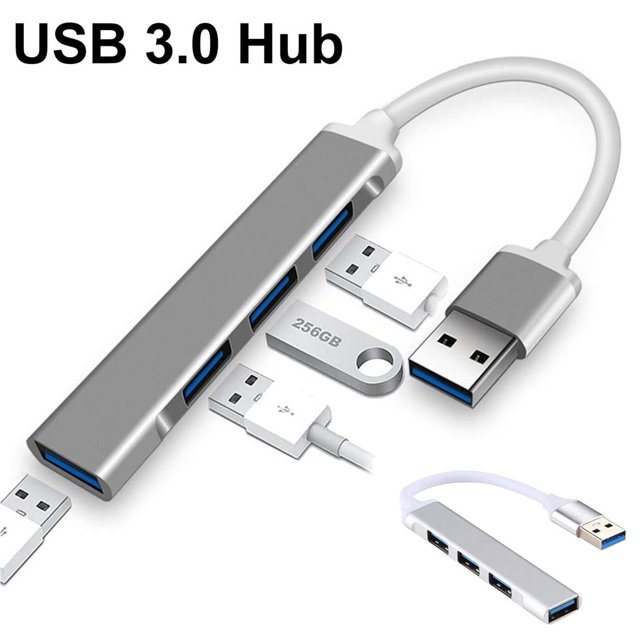 VONKY USB 3.0 Hub 4-Port USB 3.0 Hub Splitter for Laptop Notebook PC Phone Camera Grey
