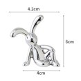 thumbnail image 3 of Long-eared Rabbit Decor 2pcs Long Ear Bunny Figurine Uv Electroplating Adhesive Sitting Rabbit Figure Model Toy Statue Car Dashboard Decoration, 3 of 8