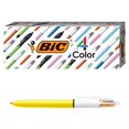 thumbnail image 1 of Bolígrafo BIC de 4 colores con cuerpo amarillo, punta de 1.0 mm, paquete con 4 unidades, 1 of 4