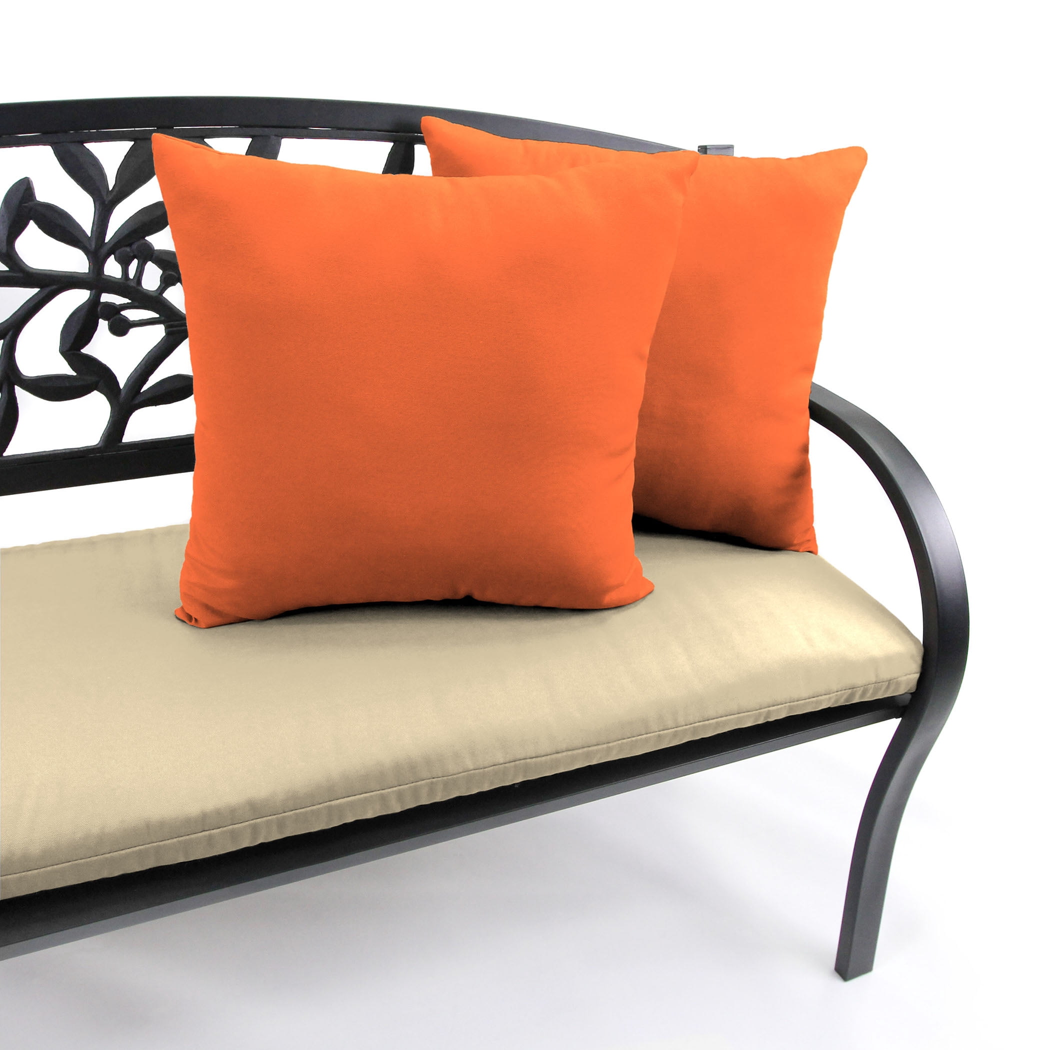 Jordan Manufacturing Sunbrella 16" x 16" Canvas Tuscan Orange Solid Square Outdoor Throw Pillow