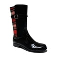 thumbnail image 2 of GreenBox Official Women Black Red Casual Fashion Rain Boots Heel Boot, 2 of 6