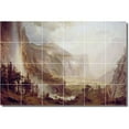 thumbnail image 1 of Ceramic Tile Mural-Albert Bierstadt Waterfalls Custom Tile Mural 26. 48" w x 32" h using (24) 8 x 8 ceramic tiles, 1 of 3