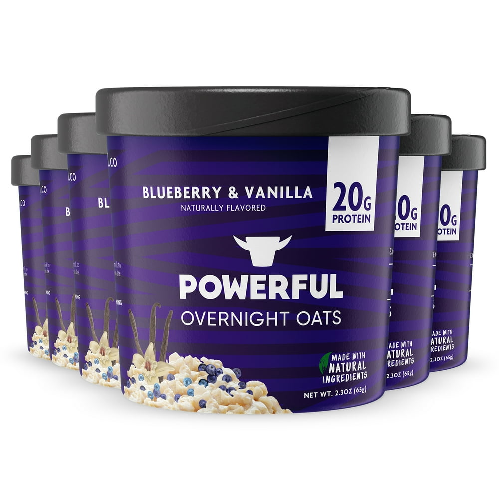 Powerful Overnight Oats Oatmeal Cup, High Protein, Whole Grain, Kosher