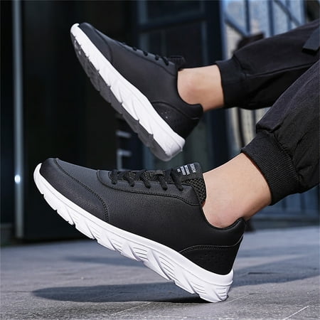 

Sehao chunky shoes for women Mens Shoes Large Size Casual Leather Laace Up Casual Fashion Simple Shoes Running Sneakers Artificial leather womens shoes dressy casual