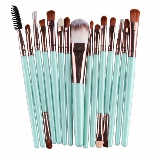 15Pcs Makeup Brush Set Wet Hair Brush Makeup Caboodle - Cosmetic Tools for Two Faced Makeup Brush Holder Highlighter Eye Shadow Eyelash Purse Two Faced and Eyebrow Application - Soft Brush