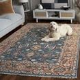 thumbnail image 4 of SAFAVIEH Samarkand Ciera Oriental Area Rug, Turquoise/Rust, 9' x 12', 4 of 12