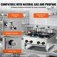 SKYSHALO Gas Cooktop for Commercial Use, 4Burner Range, Dual Fuel with