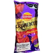 Sabritas Receta Crujiente Flamin Hot (3 Pack) 3.5 Oz - Mexican Large Chips - Botanas Mexicanas Bolsa Grande