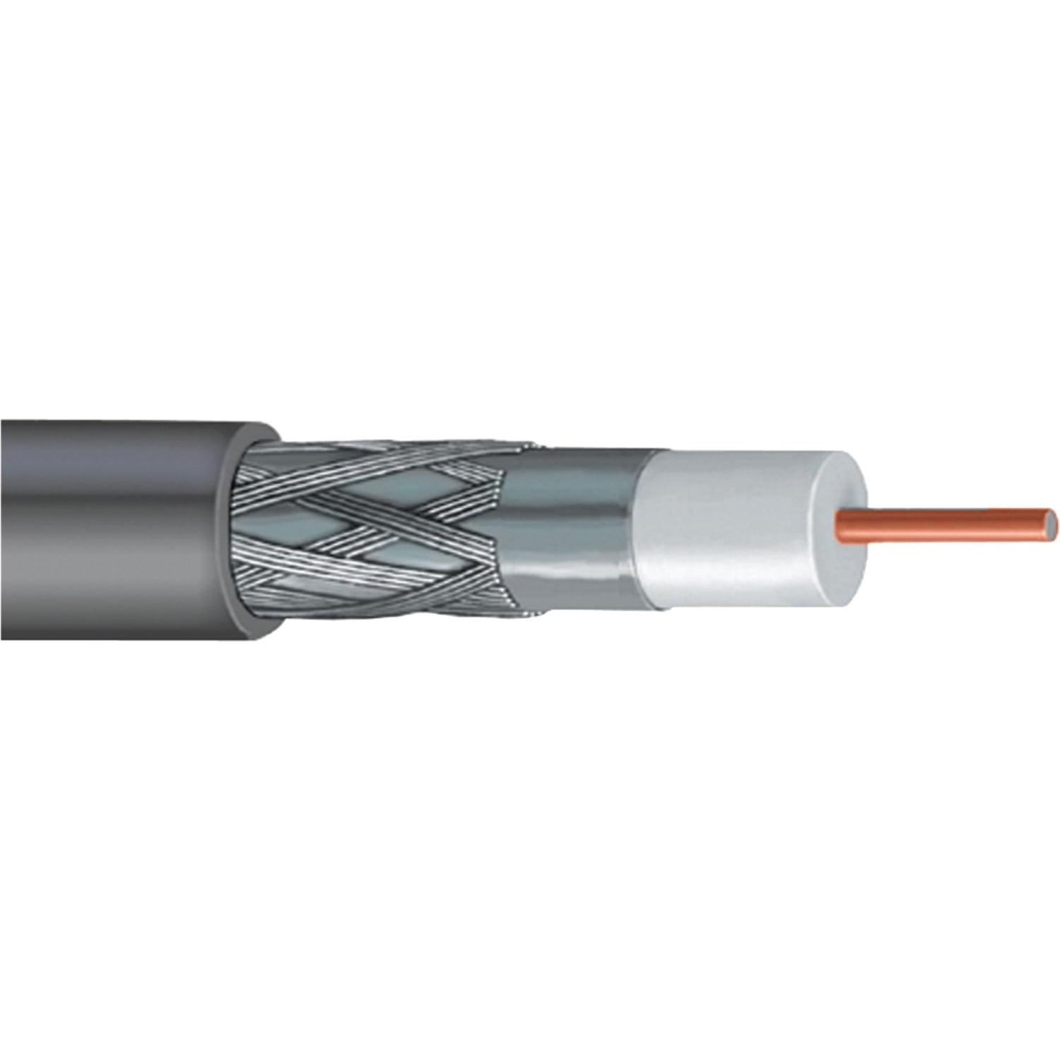 Vextra® V66b Gray Dish-approved Single Rg6 Cable, 1,000ft (gray)