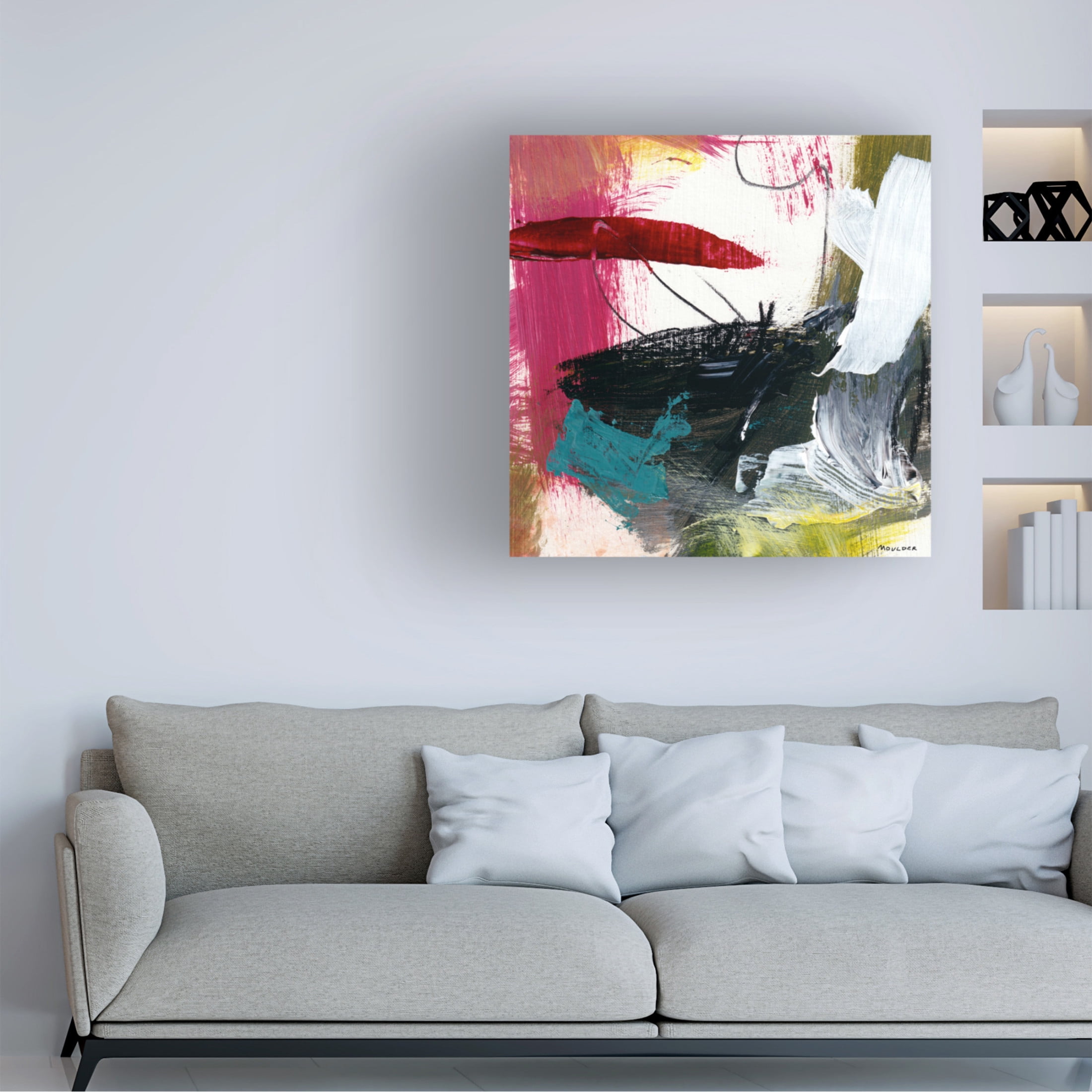 Canvas Wall Art - Kim Moulder 'Intention' Wall Art for Living Room, Bedroom, or Office Décor by Trademark Fine Art - 14 x 14 Inches