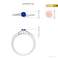 thumbnail image 5 of ANGARA Natural Round Blue Sapphire Solitaire Bypass Engagement Ring in 14K White Gold for Women (Size-4mm) | September Birthstone, Anniversary, Jewelry Gift for Women | Natural Blue Sapphire Ring, 5 of 9