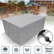 thumbnail image 2 of Funda para muebles de jardín, 210D, rectangular, resistente al agua, con cordón, para muebles de jardín, mesa de patio, cubierta para muebles, color plateado, 242 x 162 x 100 cm JAMW Sencillez, 2 of 5