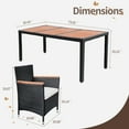 thumbnail image 6 of LACOO 9-Piece Outdoor Dining Set with PE Rattan Wicker and Acacia Wood Tabletop, Patio Furniture Set with Curved Wood Armrest Chairs and Cushions, 6 of 8