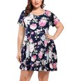 thumbnail image 4 of Vestido de noche de fiesta con tirantes y borlas de verano con estampado de flores y cuello redondo de talla grande para mujer Pompotops  qyievc498, 4 of 7