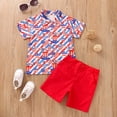 thumbnail image 4 of Mercatoo New𝐛orn Boy Baby 𝐆ift Toddler Sets T-shirt Gentlement Tops+Shorts Day Fourth of July Baby Boy Outfit, 4 of 9