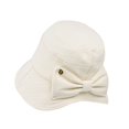 thumbnail image 3 of Minimalist Solid‑Color Side Bow Basin Hat Soft Woven Texture Wide Brim Ladies Literary‑style Outdoor Sun‑Protection Head‑Accessory, 3 of 3