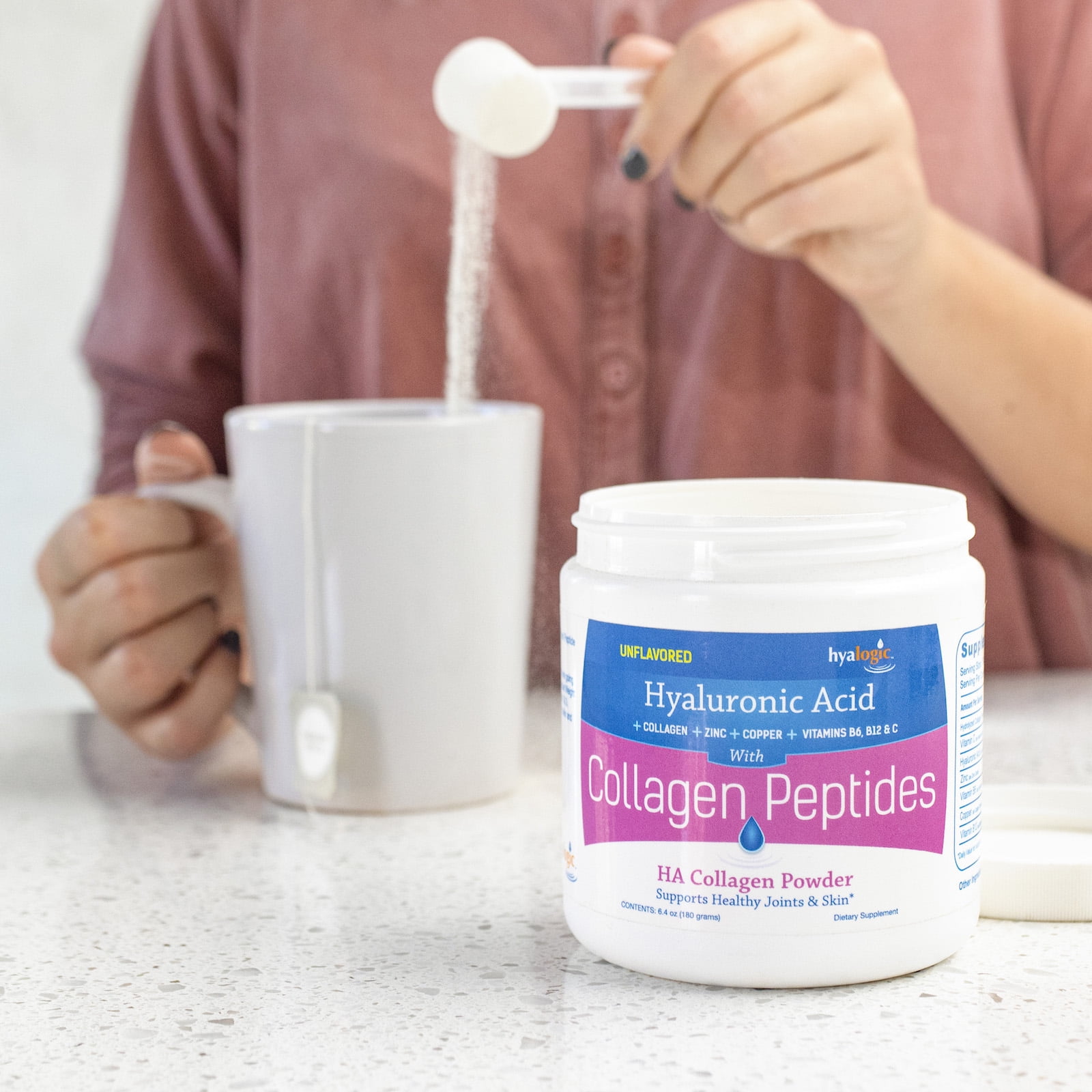Hyalogic Collagen Peptides Unflavored 6.4 oz Powder