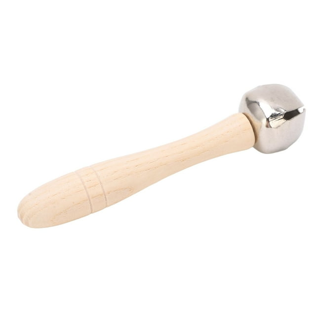 Wood Handle Musical Bell, Ergonomic Crisp Sound Fun Solid Wood Wooden Jingle Hand Bell Round Head Orff Toy For Developing Musical Talent