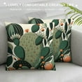 thumbnail image 3 of JRXY  Lumber Pillow Covers Green Succulent Cactus Orange Flowers Tropical Exotic Desert Plants Square Decorative Cushion Case for Couch Sofa Chair Bed White, 3 of 5