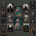 thumbnail image 2 of Impresiones de póster de cuervo negro para sala de estar, decoración del hogar, bruja gótica Victoriana, pintura de lienzo de gato negro, arte de pared, 2 of 4