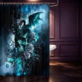 thumbnail image 2 of Manfei Wild Dragon Animals Shower Curtain 72Wx72L,Vintage Rose Skull Bathroom Curtain,Blue, 2 of 5