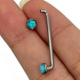 thumbnail image 2 of Luxe Modz 14G Internally Threaded Bezel-Set Opal Surface Staple Barbell Surgical Steel Body Piercing Jewelry Women Men, 2 of 2