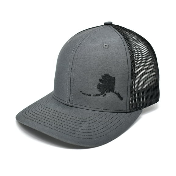 Alaska State Outline Hat - Charcoal / Black