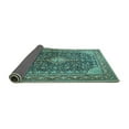 thumbnail image 2 of Ahgly Company Indoor Square Medallion Turquoise Blue Traditional Area Rugs, 8' Square, 2 of 4