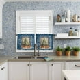 thumbnail image 6 of Christmas Blue Kitchen Curtains and Valances Set, Rod Pocket Curtains Tier Farmhouse Window Curtains 36 Inch Length, Green Pine Tree Winter Snowflake Ball 3 Piece Kitchen Curtains Set, 6 of 6