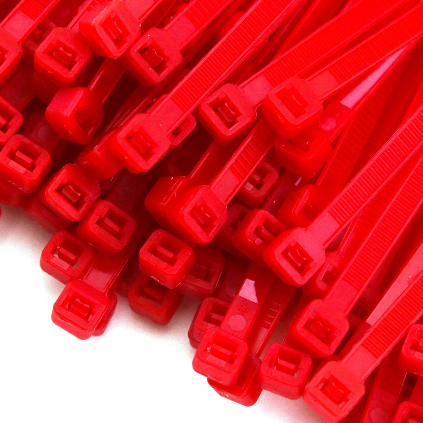 500 Heavy Duty 8' 50 Pound Color Cable Zip Ties Nylon Wrap Red Bulk Combo Kit