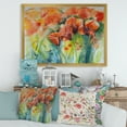 thumbnail image 3 of Designart 'Red Blossoming Poppies Over Wild Green IV' Traditional Framed Art Print, 3 of 4
