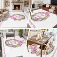 thumbnail image 5 of 5'x7' Area Rugs for Living Room Bedroom, Happy Easter Washable Rug Carpet Runner Indoor Outdoor, Rabbits Bows Spring Tulips Eggs Pastoral Non Slip Floor Mats Area Rug for Kitchen, Nursery, 5 of 8