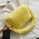 thumbnail image 5 of Bolsa de teléfono esponjosa para mujer bolso Hobo sólido bolso de mano de piel sintética bolso bandolera bonito a la moda, 5 of 9