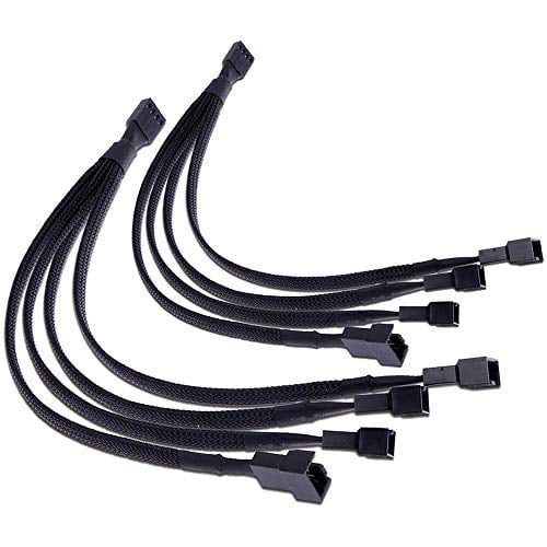 PWM Splitter,TeamProfitcom 4 pin Adapter Cable Sleeved Braided Y Splitter for Desktop Computer CPU Fan Splitter PC 4 Pin Fan Extension Cable 1 to 4 Converter inches (2 Pack) - Walmart.com