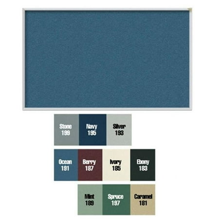 Ghent Aluminum Frame Vinyl Bulletin Board, 18" x 18", Ocean, Satin Frame