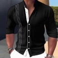 thumbnail image 2 of Mens Oversized Hoodie Clearance Shirts for Men Under $5 Embroidered Shirt Long Sleeve Lapel Beach Cardigan Bottom Shirt, 2 of 6