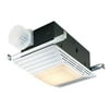Broan 70 CFM Heater/Ventilation Fan/Light, White Plastic Grille,100W Incandescent Light, 4.0 Sones