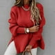 thumbnail image 4 of Moda mujer Color sólido manga larga Pullove cuello redondo Casual suéter Tops Fridja  hjk1082, 4 of 5
