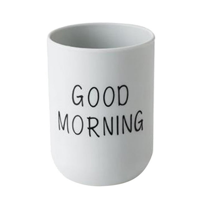 Clearance! Bathroom Toothbrush Circular Cup Simple Plain Cup Couple Tooth Cup Good Morning Light blue