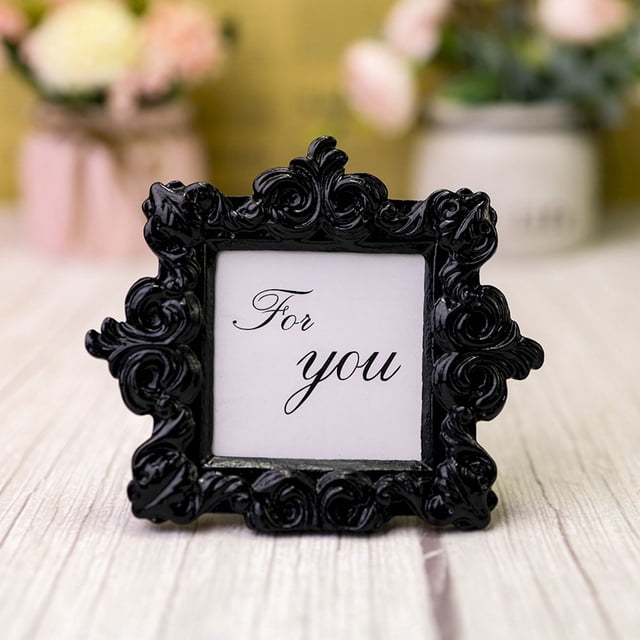 COMPUKAS 2Pcs Resin Antique Picture Frame Vintage Decorative Photo Frame for Wedding Display