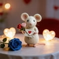 thumbnail image 2 of QenASHaing Needle Felted Mouse, Valentine's Day Gift, Charming Handmade Valentine Felt Mice Figurines, Felt Mouse Ornaments Tiered Tray Tabletop Decor, for Festive Home Car Decor, 2 of 8