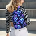 thumbnail image 6 of Honeii cool crystal Skull flower Print Canvas College Laptop Backpack, Durable Rucksack Travel Notebook Bag School Backpack Book Bag for Men Women-Small, 6 of 7