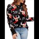 thumbnail image 3 of Suéter de Punto de Larga con Cuello Redondo para Mujer, Suéter Informal Grueso para Otoño e Invierno Negro S, 3 of 8