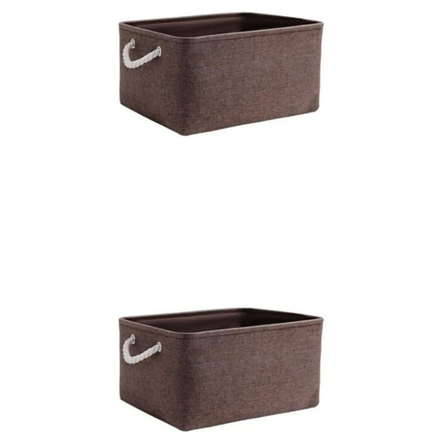 kurtrusly 1/2/3/5 Sturdy Storage Container With Wide Application - Easy And Efficient Organization Foldable Storage Box Storage Organizer brown 31*21*13 2PCS