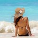 thumbnail image 5 of 56-58 cm circunferencia del sombrero protector solar de verano para mujer sombrero de playa sombrero para el sol sombrero de paja protector solar sombrero con bolsa de paja conjunto, 5 of 5