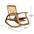 thumbnail image 3 of Noble House Sunview Outdoor Acacia Wood Rocking Chair with Footrest Teak, 3 of 22