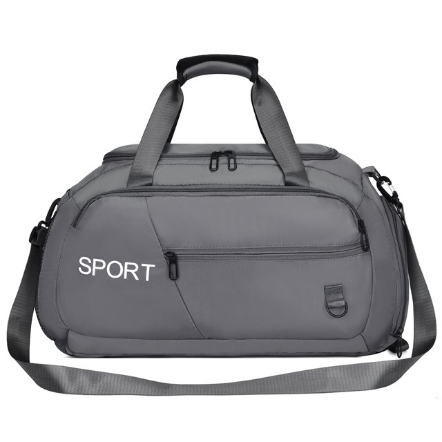 Bolsa Viaje Fitness Gimnasio Equipaje Impermeable Yoga con Zapatero Gris