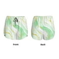 thumbnail image 3 of Rateoe Green And Gold Abstract Marble Printed 2 in 1 Women's Workout Shorts for Athletic Gym Running Shorts with Phone Pockets-, 3 of 7